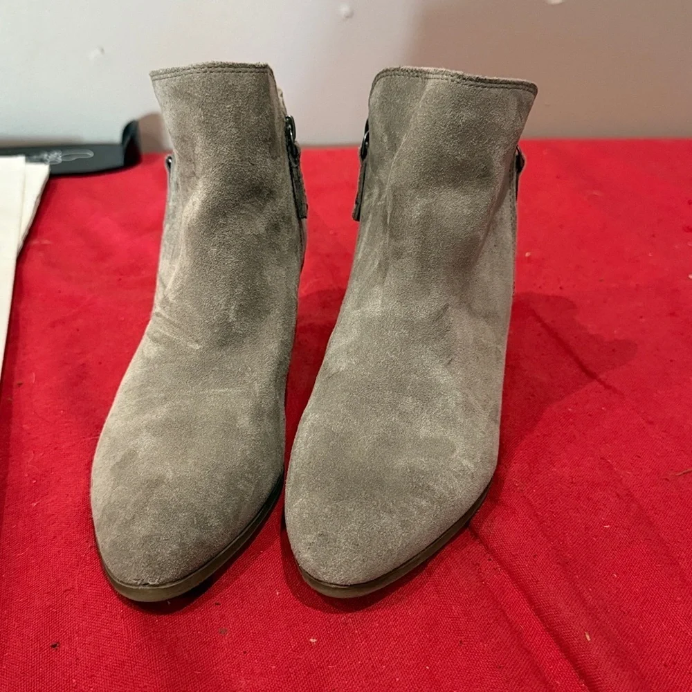 Frye Light Gray Suede Ankle Booties